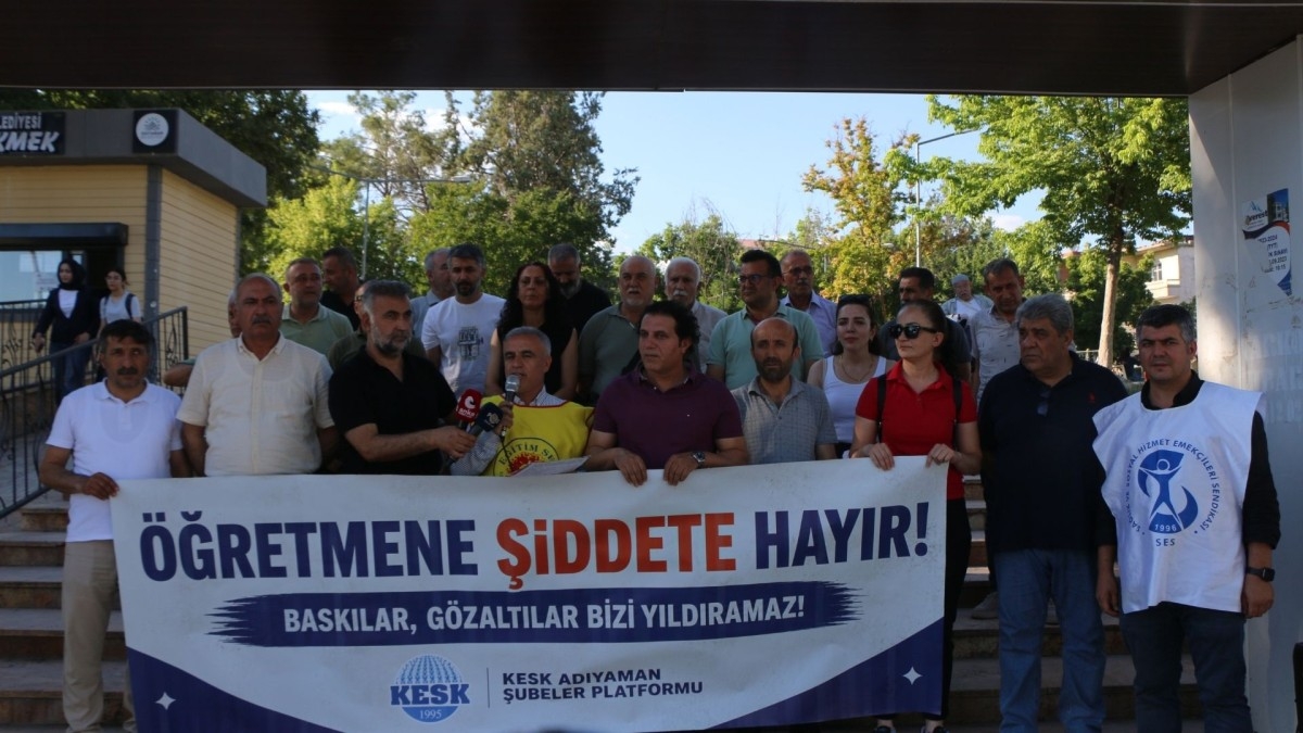 KESK Adıyaman Şubesi’nden öğretmenlere destek: ‘Hak arama mücadelesi gözaltılarla engellenemez’ - Videolu Haber